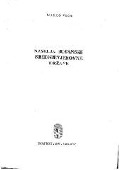 book Naselja bosanske srednjevjekovne države