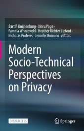 book Modern Socio-Technical Perspectives On Privacy