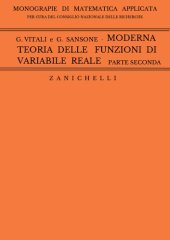 book MODERNA TEORIA DELLE FUNZIONI DI VARIABILE REALE PARTE SECONDA