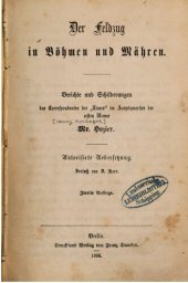 book Der Feldzug in Böhmen und Mähren : Berichte und Schilderungen des Korrespondenten der "Times" im Haptquartier der Ersten Armee