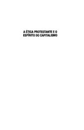 book A ética protestante e o espírito do capitalismo