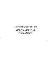 book Introduction to aeronautical dynamics.