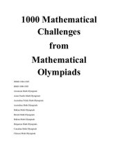 book 1000 Mathematical Challenges from Mathematical Olympiads INMO 1986-1995 RMO 1990-1995 Singapore Israel Portuguese Math Problems Solutions J N Kapur not Kapoor Mathematical Sciences Trust Society