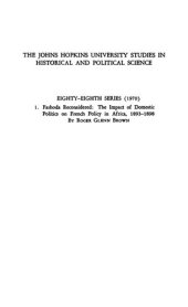 book Fashoda Reconsidered: The Impact of Domestic Politics on French Policy in Africa, 1893-1898