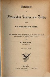 book Geschichte des Preußischen Staates und Volkes unter den Hohenzollernschen Fürsten