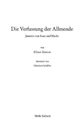 book Die Verfassung der Allmende : Jenseits von Staat und Markt