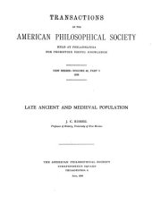 book Late ancient and medieval population