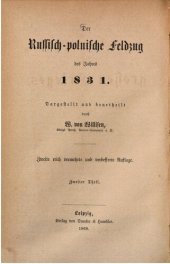 book Der Russisch-Polnische Feldzug des Jahres 1831