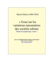 book Essai sur les variations saisonnières des sociétés eskimo: Etude de morphologie sociale