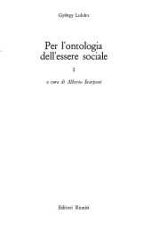 book Per l'ontologia dell'essere sociale