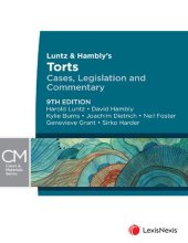 book Torts: Cases, Legislation and Commentary