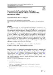 book Persistence in the Face of Ecological Challenges: A Phenomenological Study of Parents of Children With Disabilities in Turkey