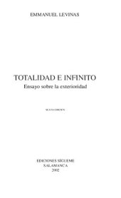 book Totalidad e infinito. Ensayo sobre la exterioridad