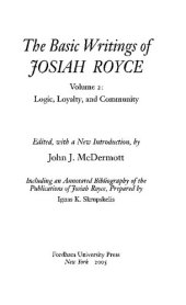 book Basic Writings - Volume 2 - Logic, Loyalty, and Community