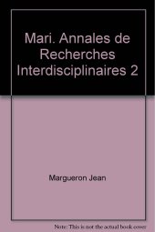 book Mari, annales de recherches interdisciplinaires