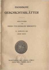 book Hansische Geschichtsblätter (Jahrgang 1923)