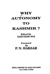 book Why autonomy to Kashmir?