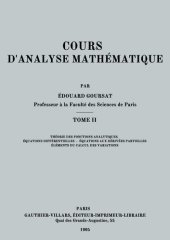 book Cours d'analyse mathématique