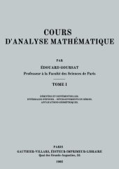 book Cours d'analyse mathématique