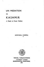 book UN mediation in Kashmir; a study in power politics