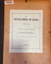 book Der diluviale Mensch von Krapina in Kroatien : Ein Beitrag zur Paläoanthropologie