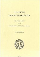 book Hansische Geschichtsblätter