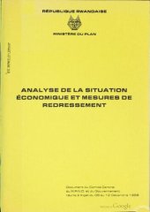 book Analyse de la situation économique et mesures de redressement. Document du Comité Central du M.R.N.D. et du Gouvernement réunis à Kigali du 06 au 12 Décembre 1989