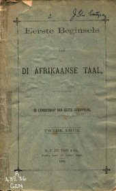 book Eerste beginsels van di Afrikaanse taal