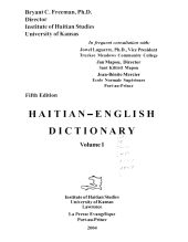 book Haitian - English Dictionary, Volume I