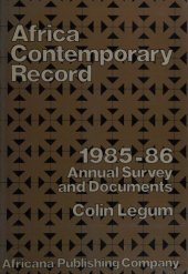 book Africa Contemporary Record: Annual Survey and Documents, 1985-1986