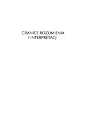 book Granice rozumienia i interpretacji. O hermeneutyce Hansa-Georga Gadamera