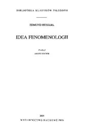 book Idea fenomenologii