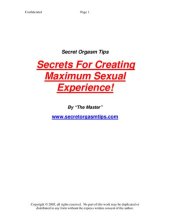 book Secret Orgasm Tips: Secrets For Creating Maximum Sexual Experience!