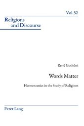 book Words Matter: Hermeneutics in the Study of Religions