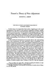 book Toward a Theory of Price Adjustment (K.J. Arrow's article from The Allocation of Economic Resources, ed. by M. Abramovitz)