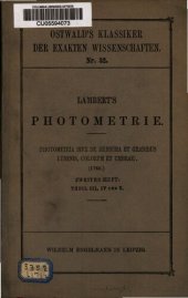 book Lambert's Photometrie (Photometria sive de mensura et gradibus luminis, colorum et umbrae) (1760)