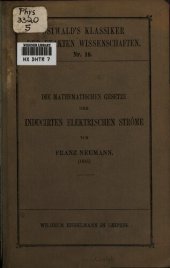 book Die mathematischen Gesetze der induzierten elektrischen Ströme (1845)