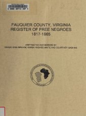 book Fauquier County, Virginia Register of Free Negroes 1817-1865