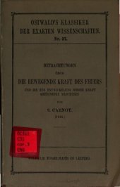 book Betrachtungen über die bewegende Kraft des Feuers und die zur Entwicklung dieser Kraft geeigneten Maschinen (1824)