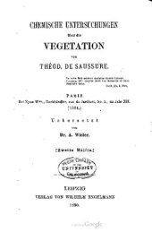 book Chemische Untersuchungen über die Vegetation (1804)