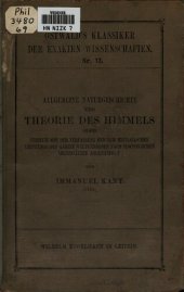 book ALLGEMEINE NATURGESCHICHTE und THEORIE DES HIMMELS oder Versuch von der Verfassung und dem mechanischen Ursprung des ganzen Weltgebäudes nach Newtonischen Grundsätzen abgehandelt (1755)