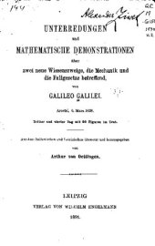 book Unterredungen und mathematische Demonstrationen über zwei neue Wissenszweige, die Mechanik und die Fallgesetze betreffend : Dritter und vierter Tag