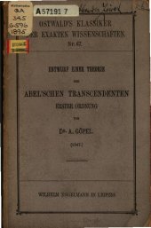 book Entwurf einer Theorie der Abelschen Transzendenten erster Ordnung (1847)