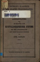 book Abhandlung über die Herleitung aller kristallographischer Systeme mit ihren Unterteilungen aus einem einzigen Prinzip (1807)