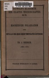 book Magnetische Polarisation der Metalle und Erze durch Temperatur-Differenz (1822-1823)