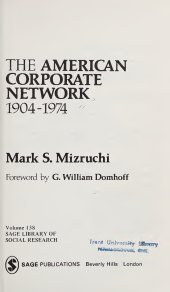 book The American Corporate Network, 1904-1974