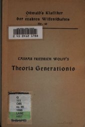 book Caspar Friedrich Wolffs Theorie Generationis