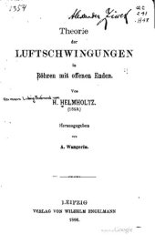 book Theorie der Luftschwingungen in Röhren mit offenen Enden (1859)