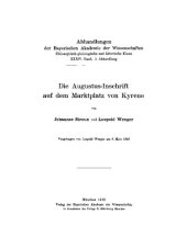 book Die Augustus-Inschrift auf dem Marktplatz von Kyrene