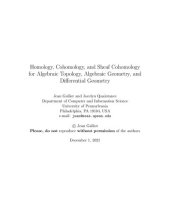 book Homology, Cohomology, and Sheaf Cohomology for Algebraic Topology, Algebraic Geometry, and Diferential Geometry